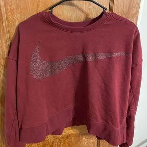 Plum Nike glitter crop top crewneck